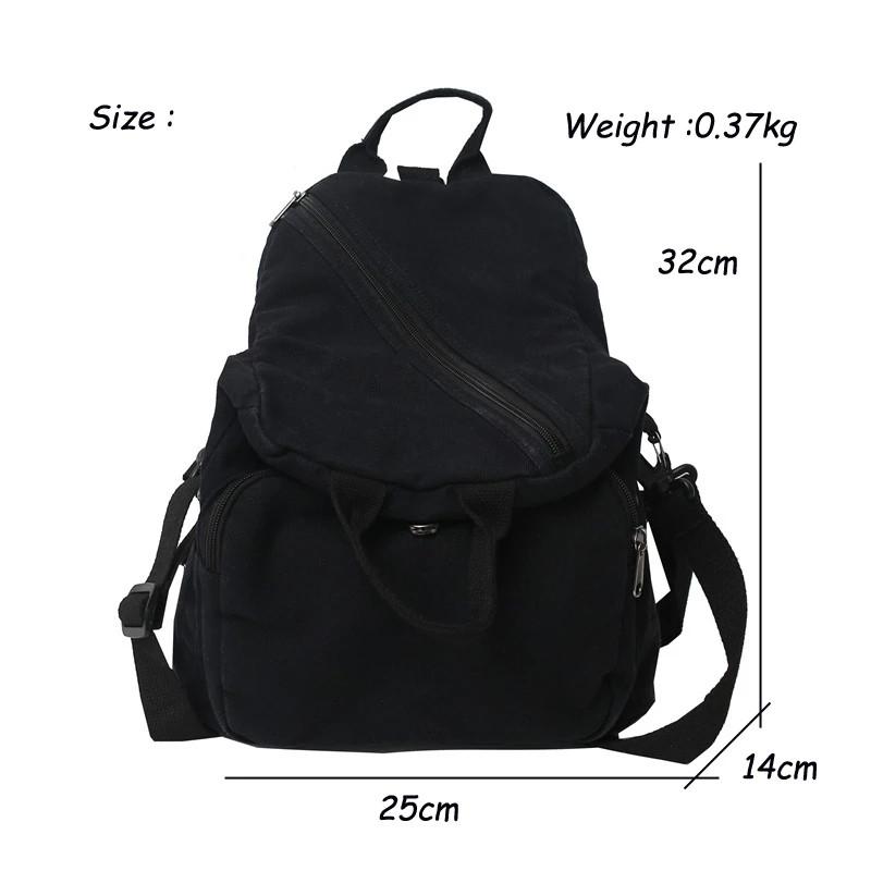 Casual Canvas Women Backpack Big Capacity School Bag College Student Travel Ladies Hand Bag Vintage Female Shoulder Bag Bagpack