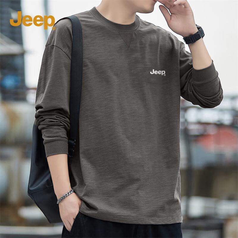 JEEP Men s Pure Cotton Long Sleeve T-Shirt M