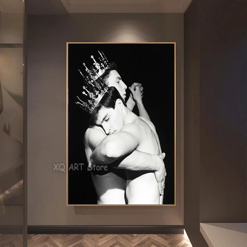 Robert Mapelthorpe Poster Two Men Dancing Black and White HD Photo Print Canvas Painting For Living Room Home Decor Frameless