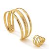 Metal Fashion Embossed Bracelet & Ring Set for Ladies' Party Wear
