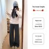 Women's High Waist Gray Sweatpants - Spring Autumn 2025 Collection, Slimming Straight Leg, Drape Design, Casual Wide-Leg, Autumn Winter Style