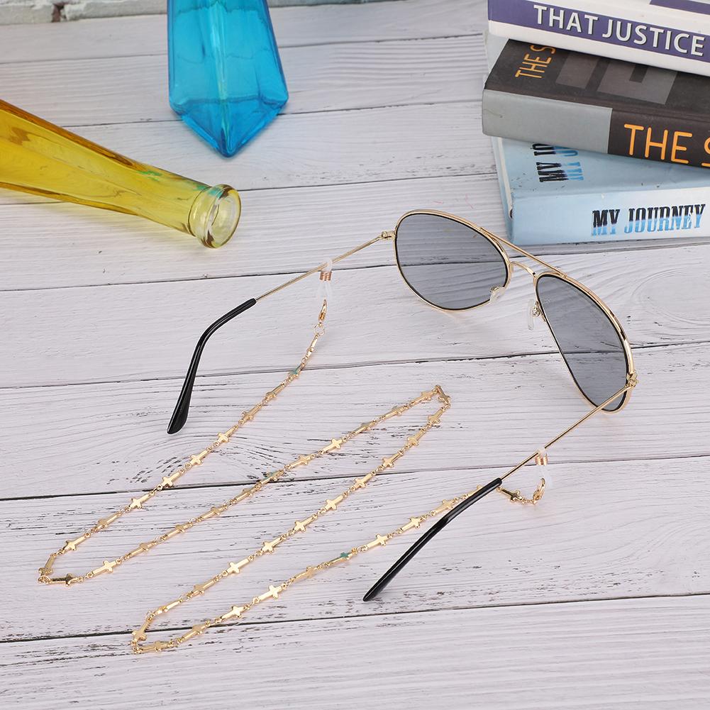 Eyeglasses Cord Alloy Anti-Slip Strap Rope Glasses Chain With Rood Decoration