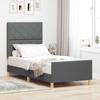 Bed Frame with Headboard Dark Grey 90 X 200 Cm Fabric