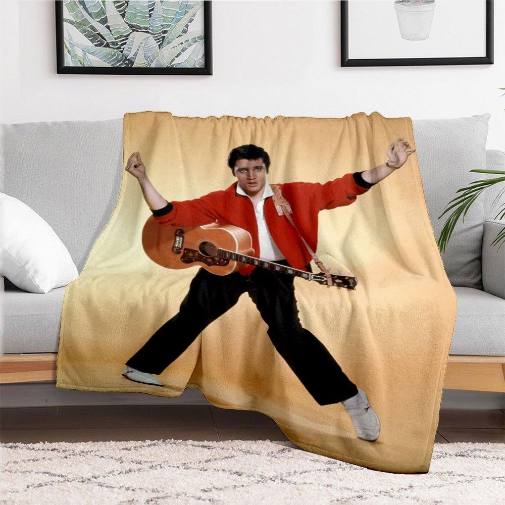 Elvis Presley Costume for Halloween Party Cosplay Dress UpBlanket Flannel Throw Blanket for Sofa, Bed, Travel, Camping, Office, Couch, Chair