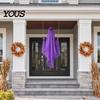 Swinging Ghost Light Halloween Decoration, Large Hanging Swing with LED String Lights, Button Battery Powered Figure for Outdoor Indoor Party