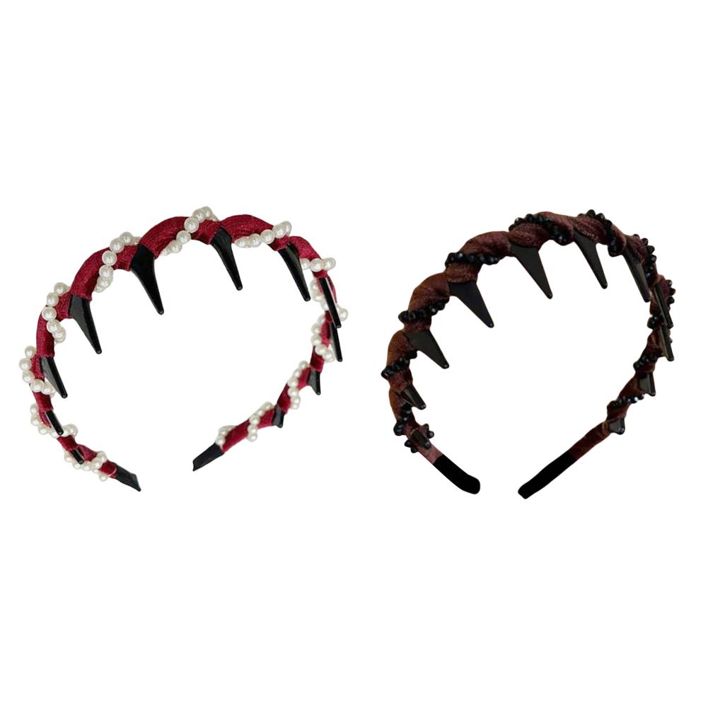 Velvet Sparkling Diamond High Cranium Hairband Wave Hair Hoop for Women Anti-Slip Toothed Hairband For Women Hair Accessories