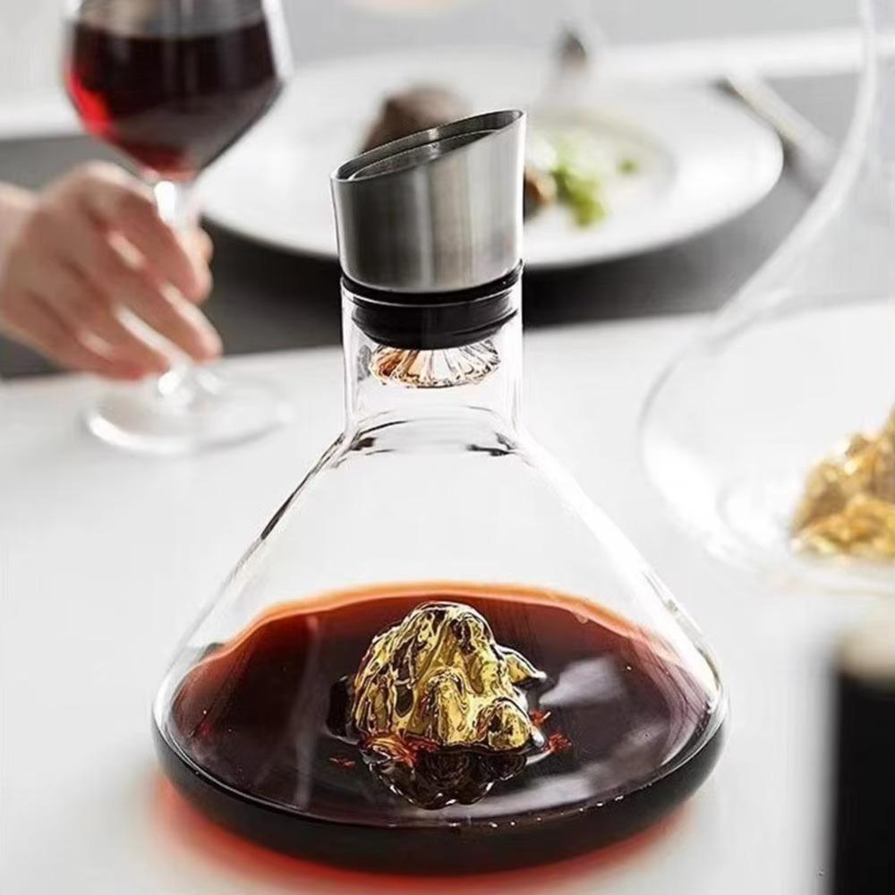 Glass Wine Aerator Mountain Shaped Wine Aerating Pourer Luxury Iceberg Wine Decanter  Whisky