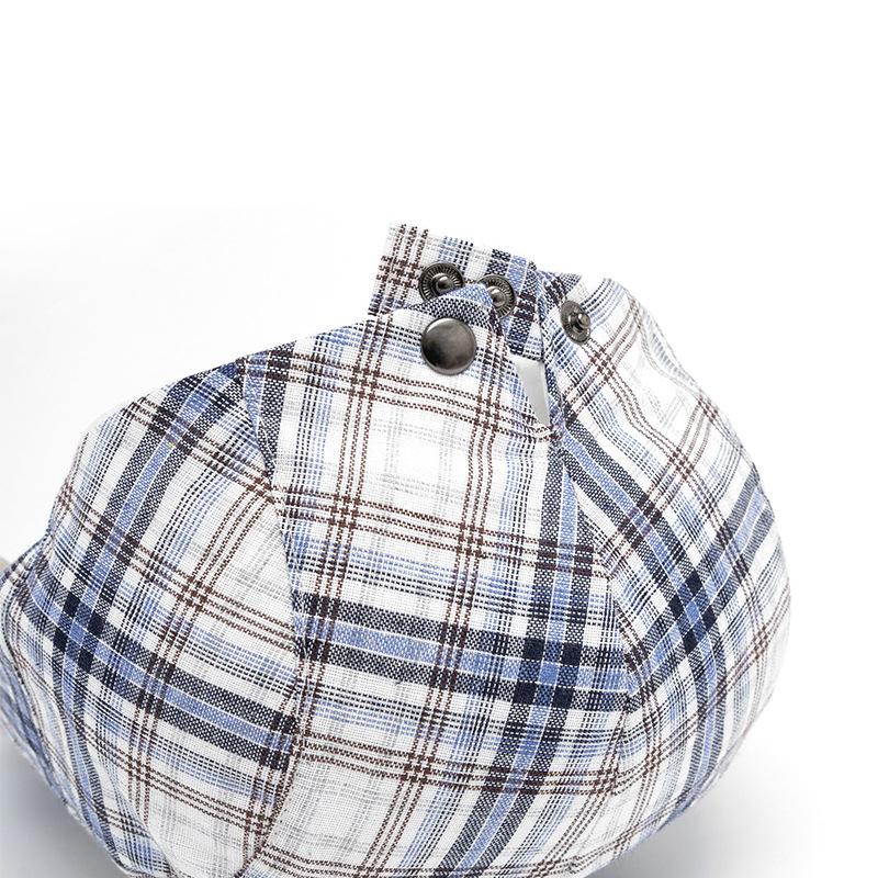Damska wiosenno-letnia cienka oddychająca czapka w kratę, męska brytyjska czapka gazeciarza, retro beret