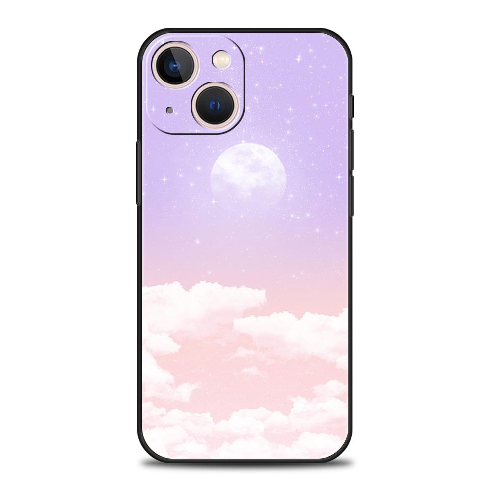 Minimalist Cartoon Sun Moon Phone Case For iPhone 16 13 15 14 12 11 Pro MAX XR X SE XS 7 8 Plus Soft TPU Shell Cover