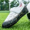A Pair of Student Four-season Leather Football Shoes with Studs, Wear-resistant Football Shoes, Sizes 31-39