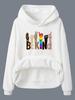 BEKIND Women's Fleece-Lined Hooded Sweatshirt with Kangaroo Pocket