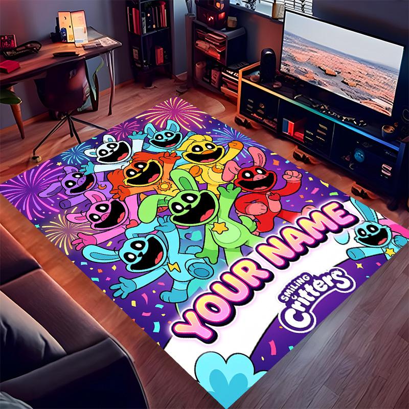 Custom personalization Smiling Critters Print Area Rug - Soft, Washable Non-Slip Indoor Mat,Living Room,Home&Office Decorative Rug
