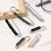 Crystal Brooches Waist Buckle Cardigan Jeans Anti-fade Brooch Pins Women Sweater Coat Anti Fall Pearls Clothes Pin Decoration