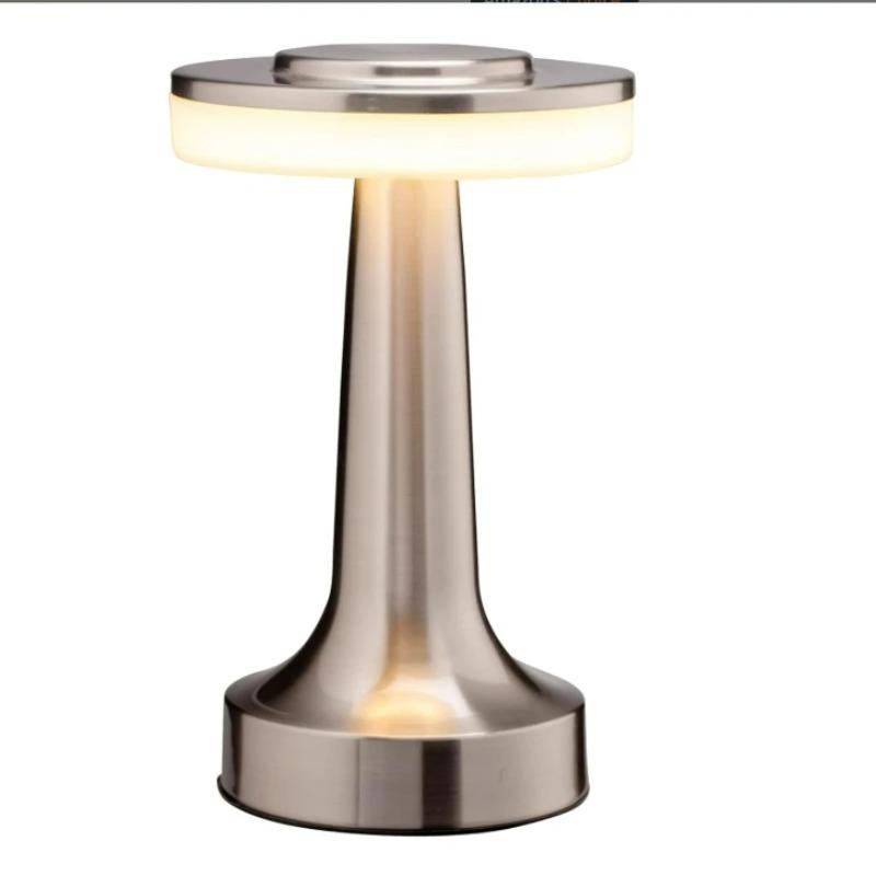 Vintage Metal Desk Lamp USB Rechargeable Portable Touch Table Lamp Bedside Night Light for Bar KTV Hotel Coffee Shop Bedroom Bar
