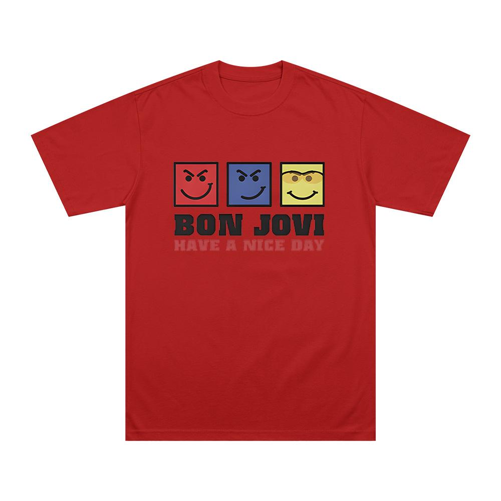 

Have A Nice Day T-Shirt Bon Jovi Rock Band Fans Gifts T Shirts Summer Women Men Cotton Short Sleeve Clothing Unique Trendy Top XXL красный