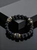 Unique Square Lava Stone Natural Agate Beads Bracelets for Men, Natural Stone Beaded Chain Bracelet, Fashion Jewelry Gifts