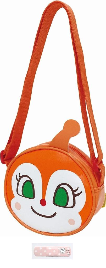 Anpanman Face Shoulder Crossbody Small Item Made in and Bandages with Our Original Set Bag/Pouch, Bag, Case, Japan, Dokin-chan, Logo. 2-Piece