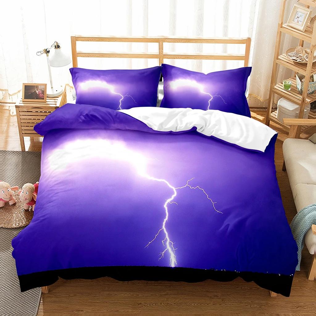 3D Printed Lightning Bedding Set Lightning Duvet Cover Double Twin Full Queen King Adult Kids Bedclothes Quilt Cover