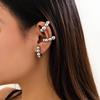 Colorful Ribbed Striped Non-Piercing Single Ear Clip Circle Stud for Women