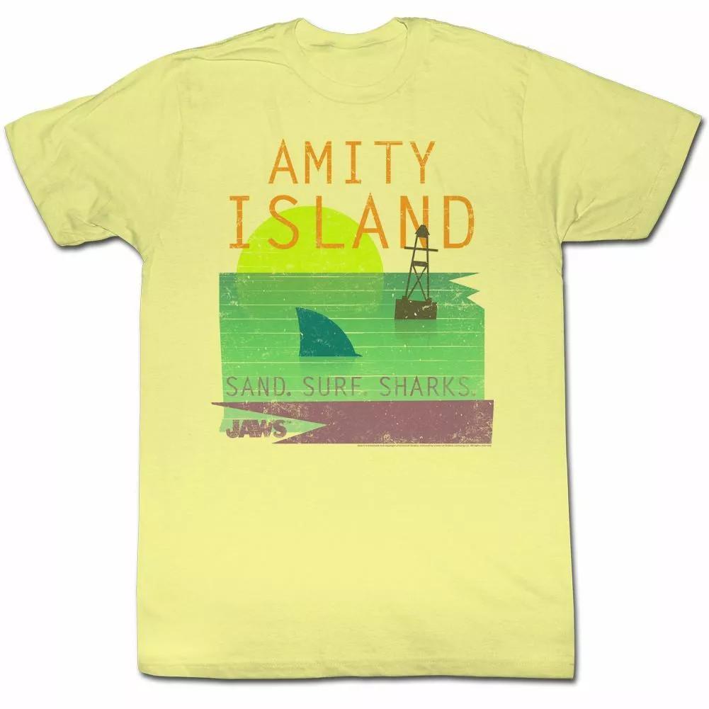 Jaws Sands Surf Sharks Yellow Heather Adult T-Shirt Unisex T-Shirt XXXXL