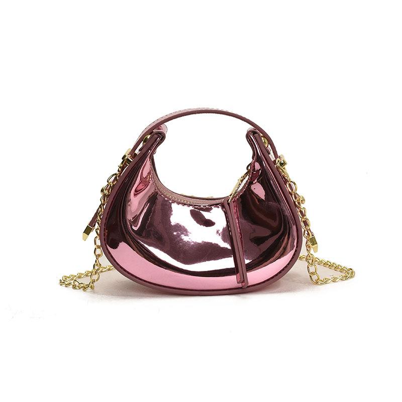 Women's bag 2025 new Mori fashion candy color niche hand bag ins single shoulder glossy dumpling bag tide