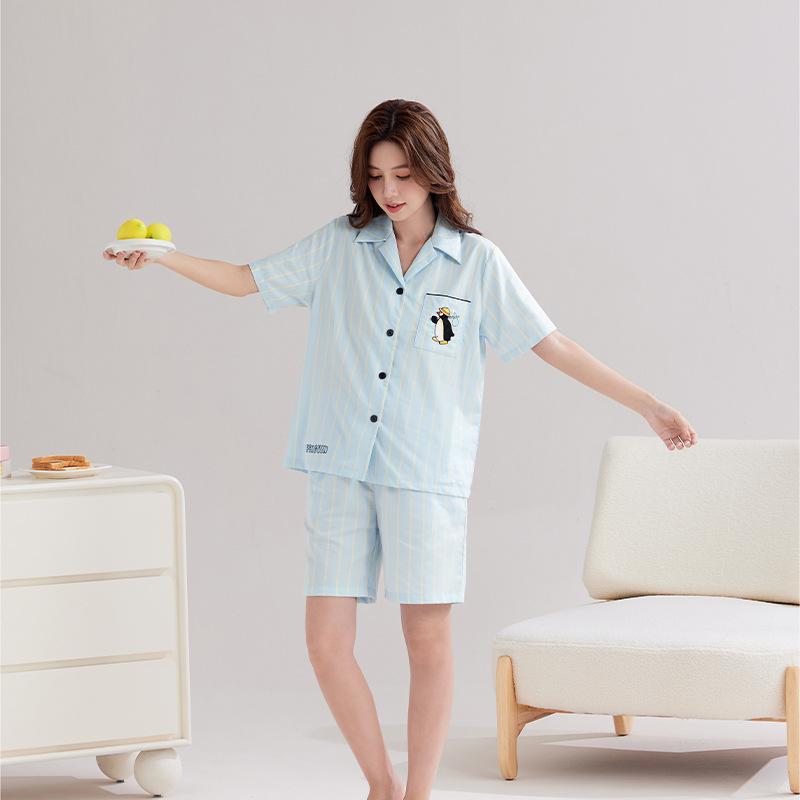 Women's Tencel Cotton Lyocell Pajama Set – Long Sleeve, Long Pants, Wearable Outdoors, Simple Homewear for Couples. Suitable for Spring & Autumn.