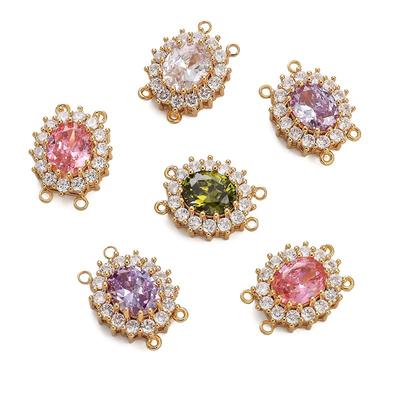 1pc/pack Copper Set Crystal Pendant DIY Bracelet Necklace Earrings Jewelry Accessories