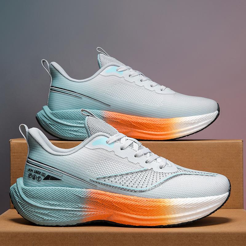 

Guochao youth ultra-light shock absorption and non-slip racing running shoes men s mesh breathable real explosive carbon board casual sports shoes 44