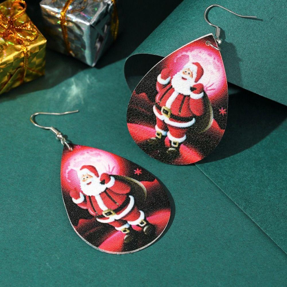 

Ретро Серьги С Рождеством Христовым Дед Мороз Санта Клаус Висячие серьги Рождественская подвеска Женщины E