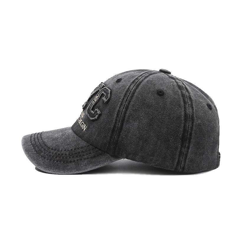 Vintage washed NYC embroidered baseball cap men's and women's soft top curved brim sun hat fashionable outdoor breathable cap
