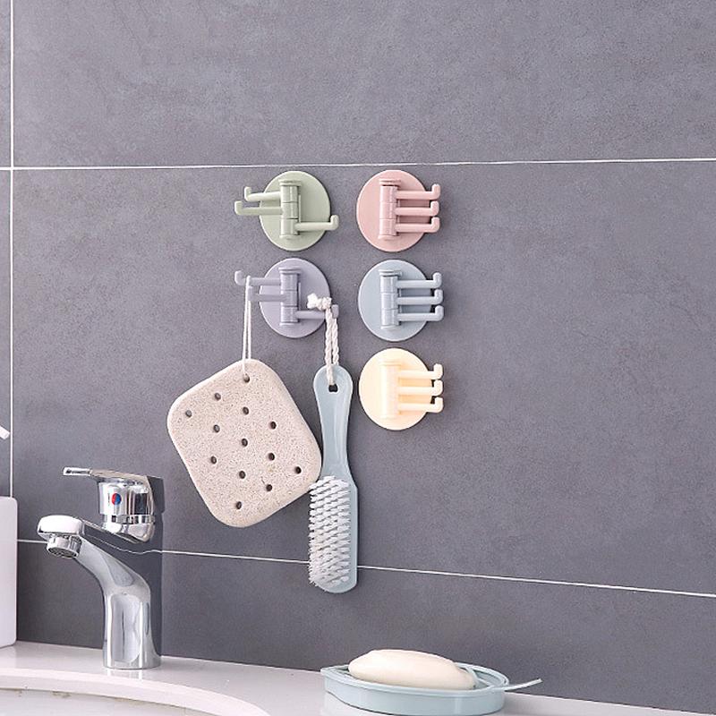 Hook Up Not Easy To Fall Off Strong Bearing Capacity Grey Save Space Blue Multifunctional Seamless Bathroom Hooks Home Storage