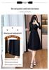 Elegant Black Plus-Size Long-Sleeved Dress for Spring and Autumn