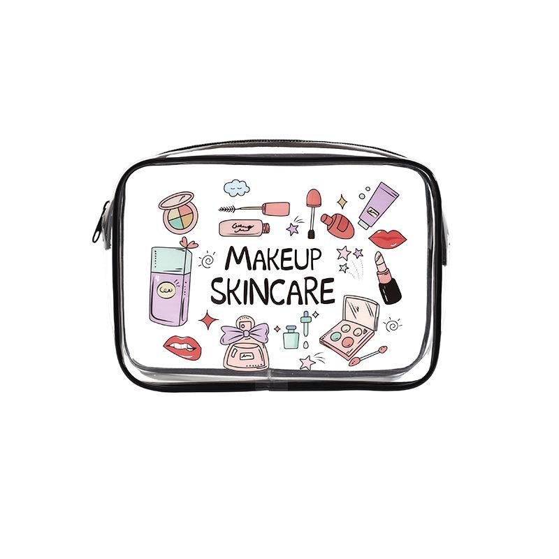 Travel Essential Cosmetics Storage Bag Transparent Makeup Bag Waterproof PVC Wash Bag Portable Large Capacity Clutch Bag Women Toiletry Bag