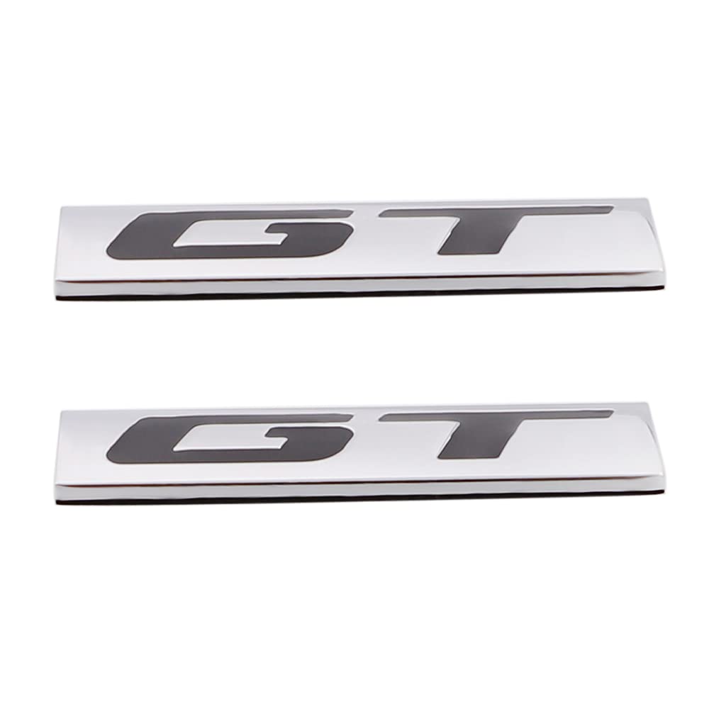 2 Pieces GT Emblem 3D Metal Sticker Suitable for Cars,
