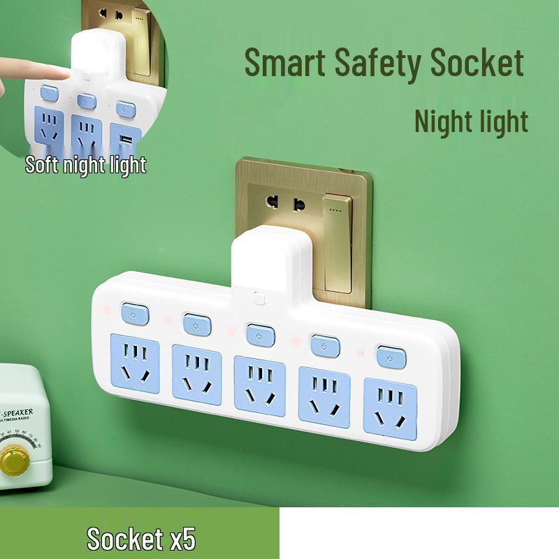 Multifunctional Wireless Surge Protector Power Strip with USB and Night Light