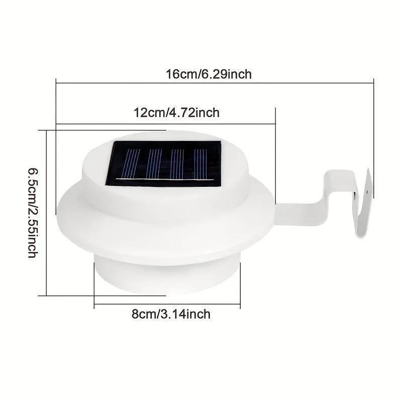 4PC Outdoor Solar Eaves Light 3 LED Solar Fence Lights Outdoor Waterproof Stair Lamp for Railing Wall Decks Garden Yard Lighting