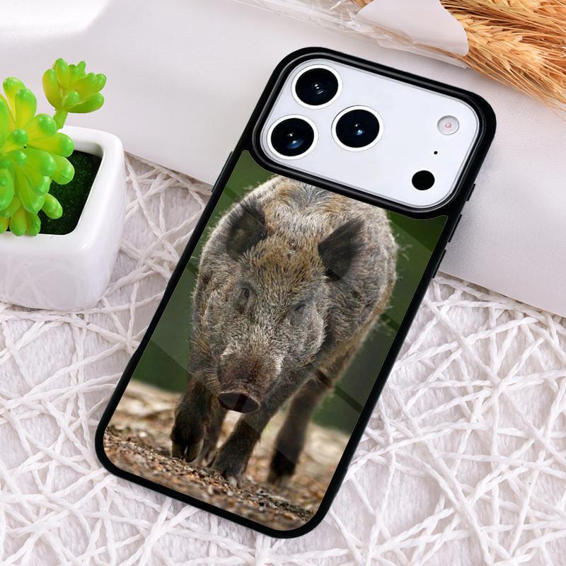 Cute Wild Boar Funny Cartoon Phone Case for iPhone 17 Air 16 15 11 12 14 13 Pro Max Shockproof Cover