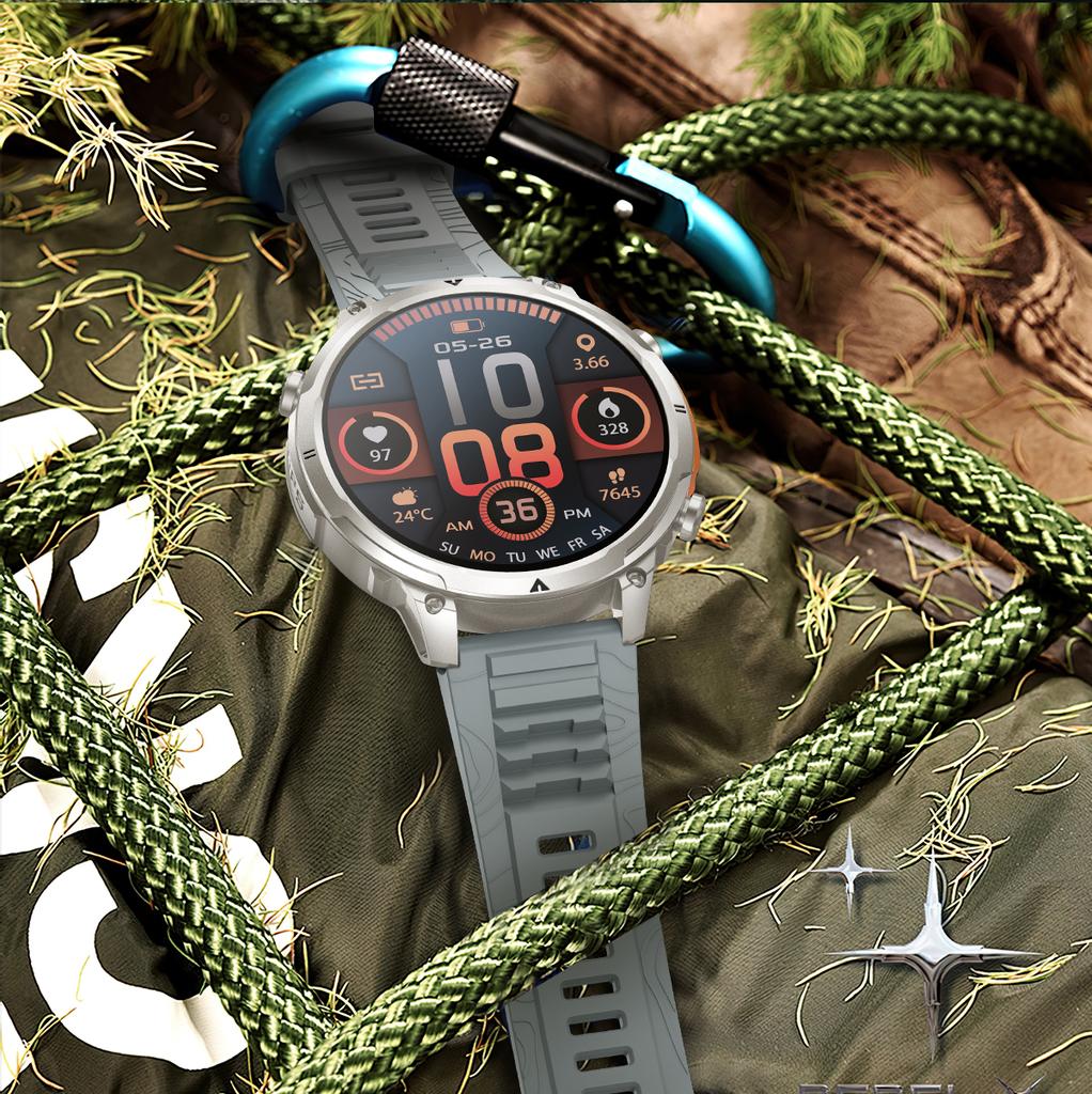 SACOSDING Smart Watch Men Outdoor Sports GPS Positioning Flashlight Altitude Air Pressure BT Calling Health Monitoring Smartwatch