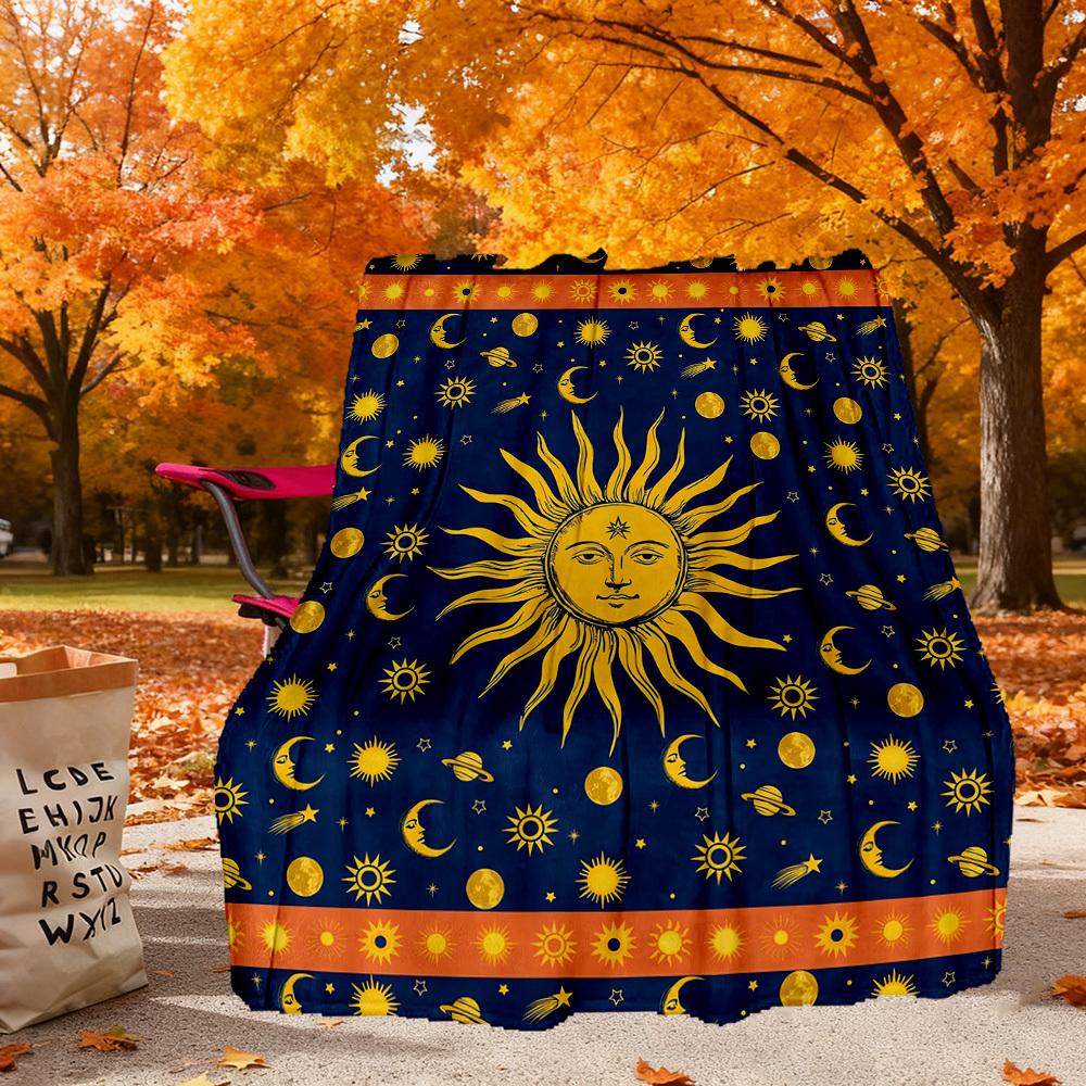 Sun Moon Outdoor Flannel Blankets, Outdoor Travel, Home Blankets, Fan Gifts,Suitable for All Seasons, Christmas Gifts. R1127116