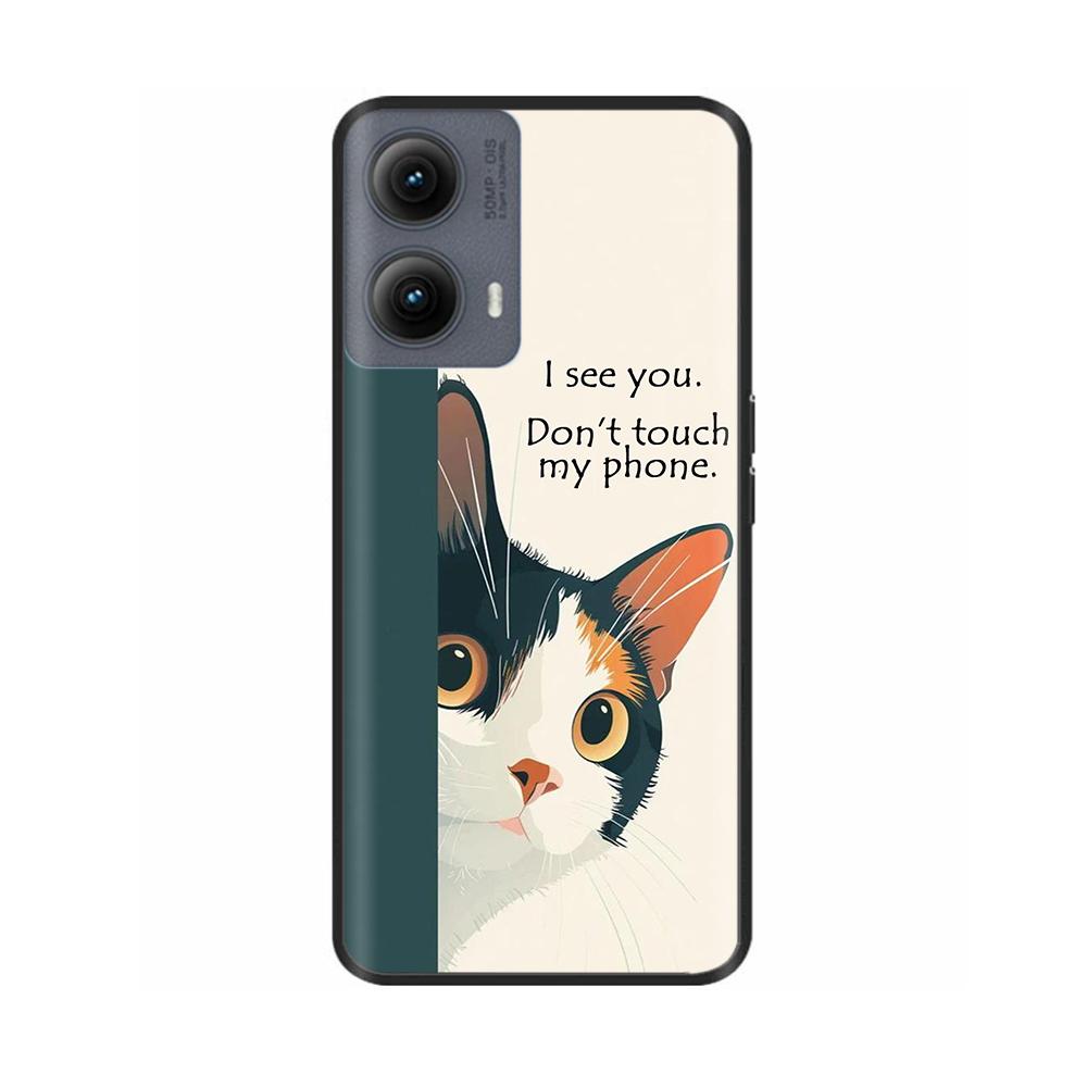 Silicone Casing For Motorola Edge 2024 Case Lovely Cartoon Soft TPU Black Cover For Moto Edge 2024 6.6" Shockproof Fundas Capa