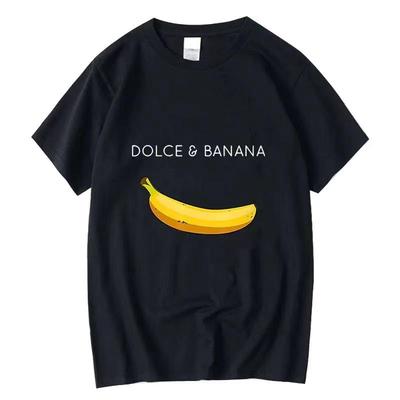 Herren T-Shirt Hohe Qualität 100% Baumwolle Lustiger Bananenaufdruck Lockerer O-Ausschnitt Herren Kurzarm T-Shirt Herren Tees Tops