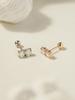 Minimalpiercing 14K Moissanite Diamond Double Piercing Earrings