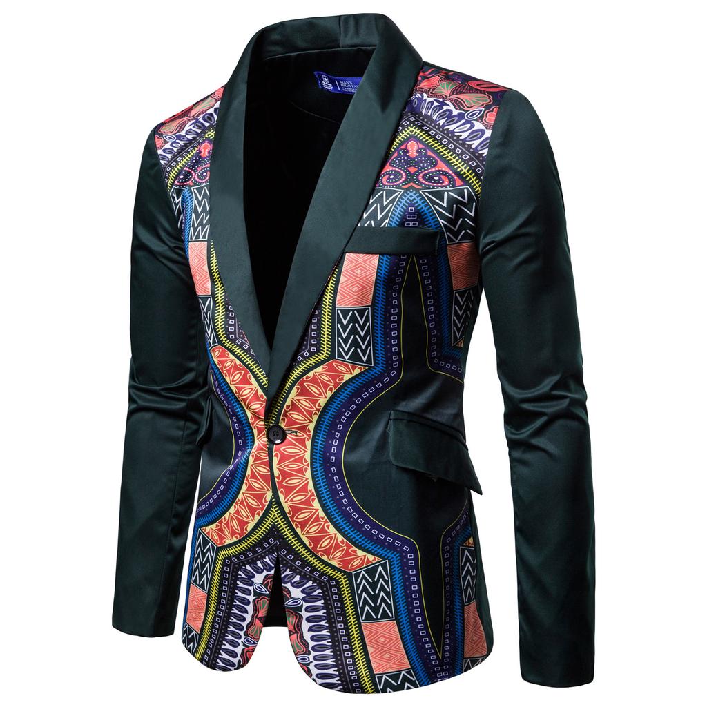 african print suit jacket
