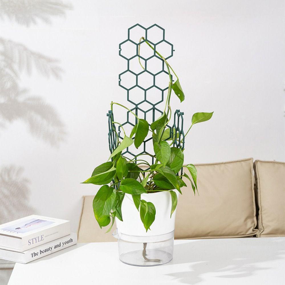 Honeycomb Design Plant Support Rustproof Plastic Stackable Garden Climbing Frame Easy To Use Durable Honeycomb Plant Trellis