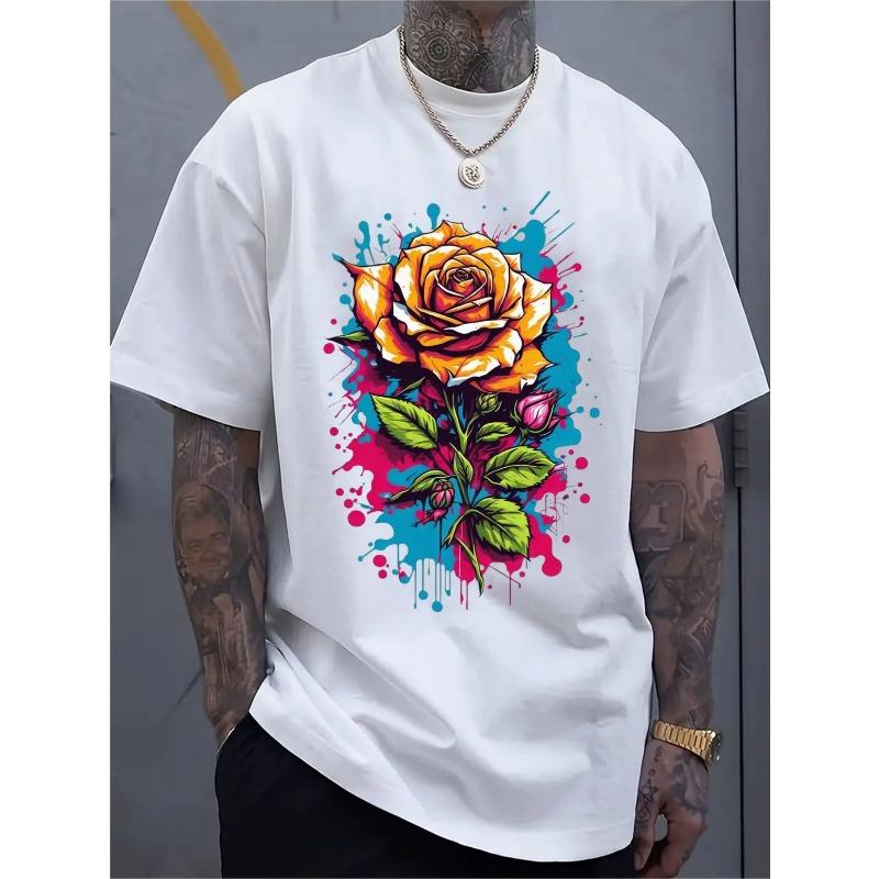 European sizes Men's Crew Neck T-Shirt - Short Sleeve Casual Summer Gym Wear Suitable for Travel, Beach
