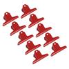 10pcs Metal Binder Clips Multipurpose Electroplating Rustproof Large Paper Clamps for Office School Red