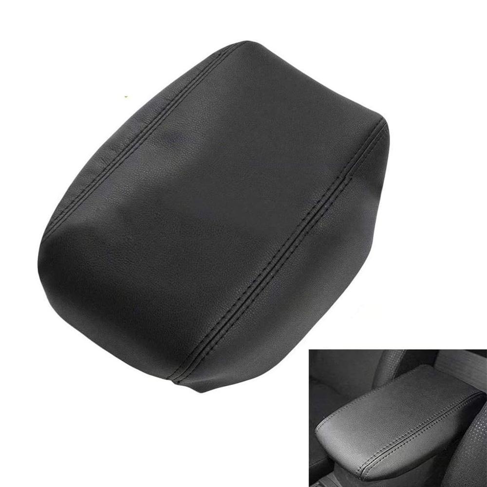 Leather Center Console Lid Armrest Cover Trim Black For Toyota Camry 2012-2017
