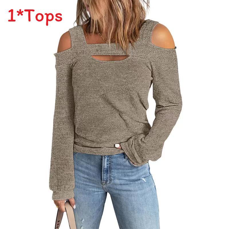 Euro Style Long Sleeve T Shirt For Women With French Cashmere And Padded Patchwork For Casual Streetwear
