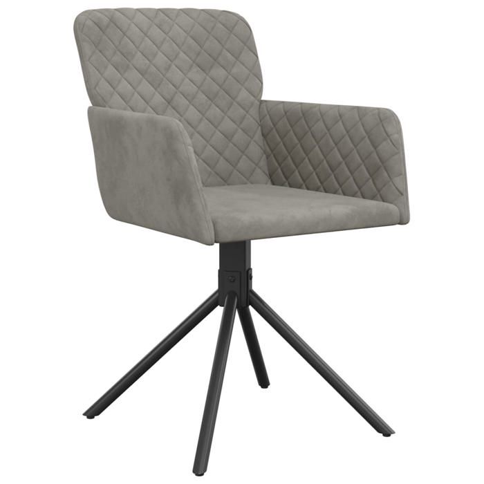 VidaXL 2x Swivel Dining Chairs Dining Armchairs Dining Chairs Kitchen Chairs Adjustable Height Grey 344790