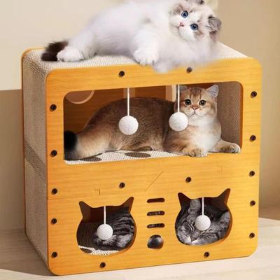 Drapak dla kota Dom z tektury Drapanie pazurów dla małych, średnich i dużych kotów Spanie